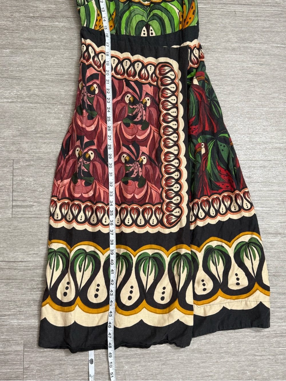 FARM Rio Coconut Tree Flow Scarf Midi Dress Tropical Print Sleeveless Size M - Picture 6 of 9